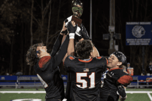 Tuckahoe celebrates winning the Class D Section 1 title.